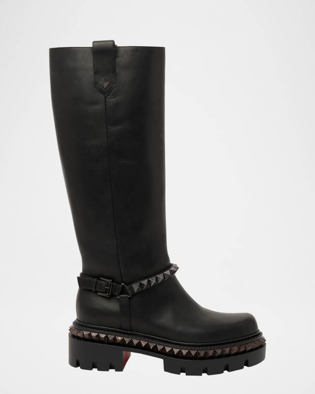 Marinetta Pyraclou Leather Red Sole Knee-High Boots